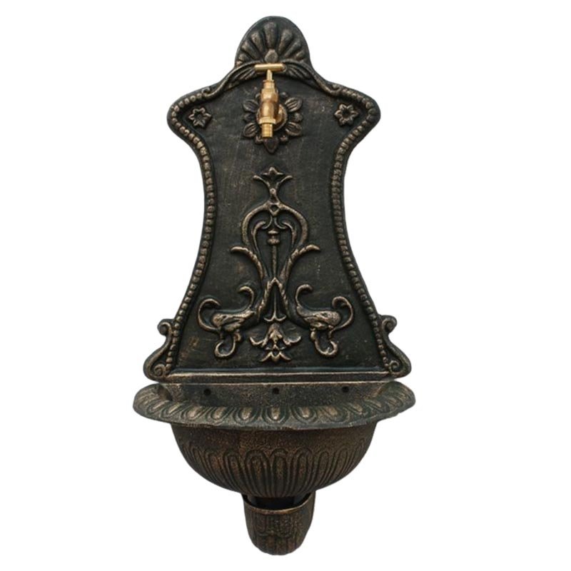 Cast Iron Metal Garden Water Fountain Spigot Wash Basin